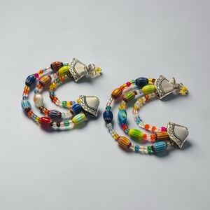 Sassy Jones Multicolor Beaded Hoop Earrings